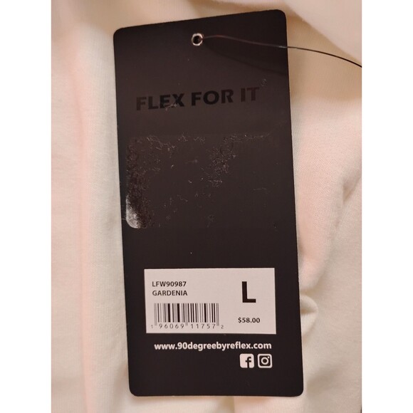 Women's 90 Degree Crewneck Sweatshirt Gardenia White Large - Picture 5 of 5